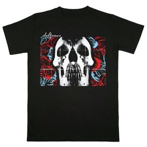 The Deftones Skull and Roses Band Graphic T-shirt Black size L